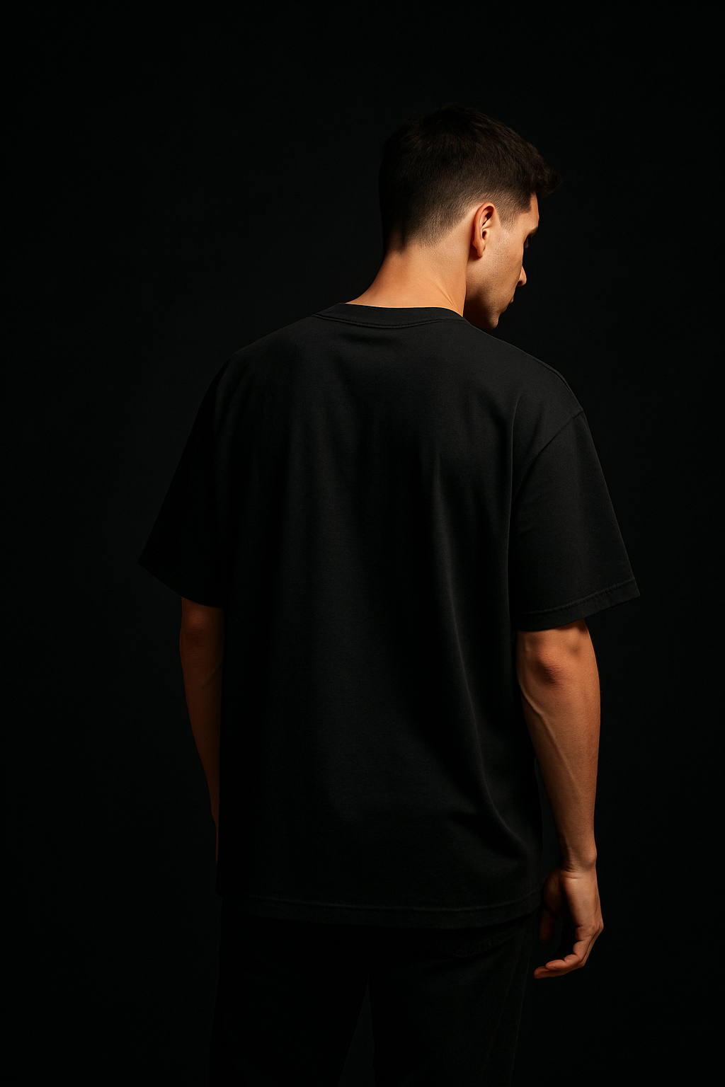 black solid Oversized t-shirt